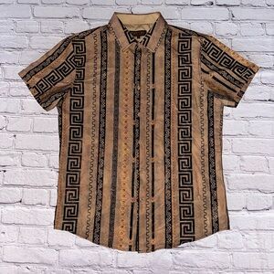 PAVINI Short Sleeve Button Up Shirt Luxury Men’s Size M